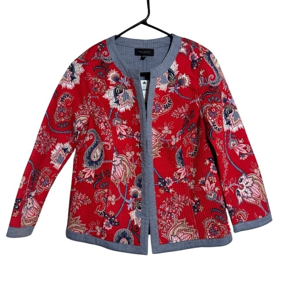 TALBOTS MIXED PATTERN QUILTED JACKET NWT WOMENS SIZE SMALL